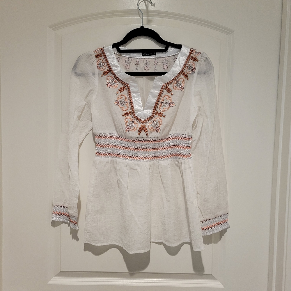 Solaris Embroidered Beaded Tunic Small #589